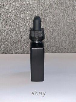 324 count 1oz / 30ml Black Frosted Glass Square Bottles with Droppers (case)