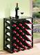 32 Bottle Holder Black Wine Rack Glass Table Top Wine Racks Bar Storage Display