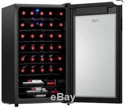 34 Bottle Wine Cooler Garage Metal Fridge LED Display Touch Control Glass Door
