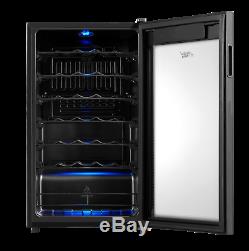 34-Bottle Wine Cooler Glass Door LED Display Touch Control Slide-Out Shelves NEW