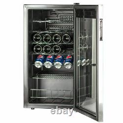 35 Bottle Wine Fridge Beverage Cooler Refrigerator LED Light Stainless Steel