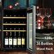 35 Bottles Wine Cooler Compressor Fridge Chiller Cellar With Wood Shelf Glass Door