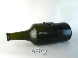 38577 Old Antique Freeblown Black Glass Wine Bottle Pontil Sealed Seal Mallet