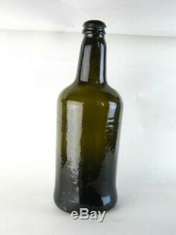 38592 Old Antique Freeblown Black Glass Wine Bottle Pontil English Mallet