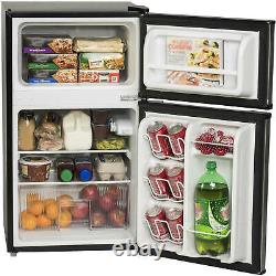 3.2 Cu Ft Fridge Mini Refrigerator Freezer Cooler 2-Door Compact Home Office Blk