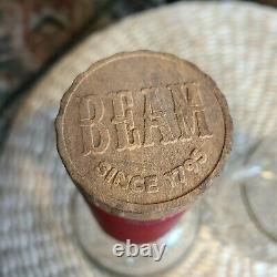 (3) Jim Beam Bonded Pyrex Glass Whiskey Bottle 1950s Bourbon Gold Red Black