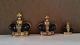 3 Prince Matchabelli Crosstop Black Glass Crown Perfume Bottles
