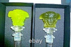 3 Rosenthal Versace Glass Bottle Stoppers Brand New In Boxes Black Yellow Green