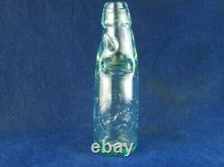 45769 Old Vintage Antique Glass Bottle Codd Hamilton Patent Black Marble Leith