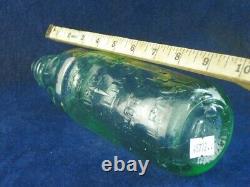 45772 Old Vintage Antique Glass Bottle Codd Patent Black Marble London White