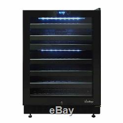 46-Bottle Dual-Zone Wine Cooler with Seamless Glass Door (Right-Hinge Model)