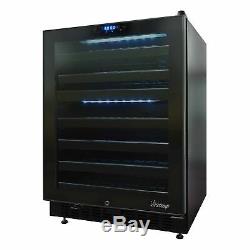 46-Bottle Dual-Zone Wine Cooler with Seamless Glass Door (Right-Hinge Model)