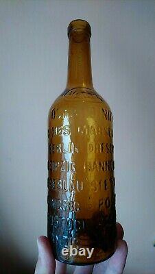 500ml OSWALD NIER Antique 1900 Germany bottle old glass 17 cities Konigsberg