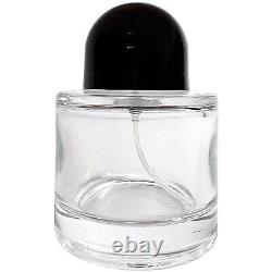 50ml 1.7oz Glass Perfume Half Ball Bottles Black Cap Metal Atomizer Refillable