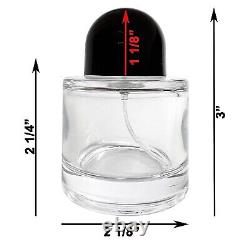 50ml 1.7oz Glass Perfume Half Ball Bottles Black Cap Metal Atomizer Refillable