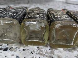 5 Vintage Jack Daniels Mini Glass Bottles Whiskey Shots Antique Lem Motlow Tenn