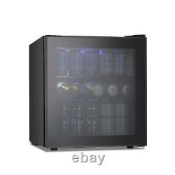 60 Cans or 17 Bottles Beverage Refrigerator or Wine Cooler with Glass Door fo