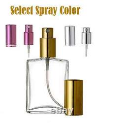 60 Empty Refillable Travel Glass Perfume Bottle With Spray Atomizer 1oz