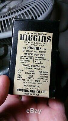 6 Boxes- 4 Unopened Vintage Higgins American India Waterproof Black Drawing Ink
