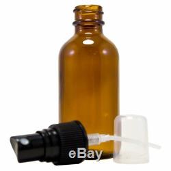 6 Pack Amber Round Glass Bottle 2 Oz Spray Bottles Brown Essential Oils Perfumes