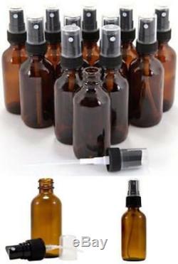 6 Pack Amber Round Glass Bottle 2 Oz Spray Bottles Brown Essential Oils Perfumes