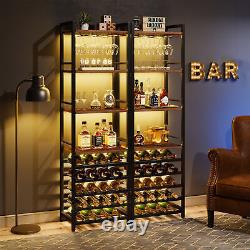 70.8 Freestanding Wine Rack with Glass Holder & 20 Bottle Wine Storage Shelves