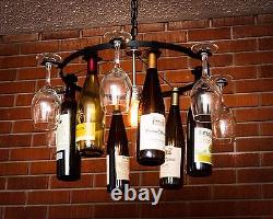 7 Wine glass & 7 Wine Bottle Chandelier Pendant Style Light Lighting Wine Decor