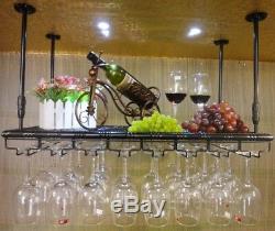 80x35CM Fashion Bar Wine Glass Hanger Bottle Holder Hanging Rack Organizer Shelf