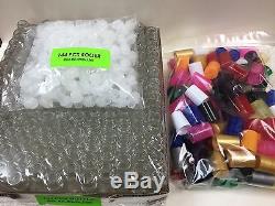 864 Bottles CASE PLAIN 1/3 oz 10ml CLEAR Glass Roll on With COLOR Cap & Roller