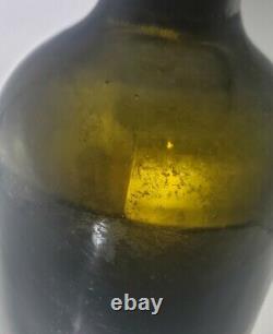 9 Blob Top H. RICKETTS GLASS WORKS BRISTOL Black Glass Whittled Bottle c. 1820s