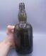 Antique 1880's Black Glass Liquor Bottle (dark Olive, 3 Pc Mold, Applied Lip)