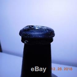 ANTIQUE 18th EARLY 19th Century SHIPWRECK Dutch Black Glass PORT WINE BOTTLE