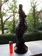 +antique+ Extr. Large Figural Hyalithe / Black Glass Cockatoo Bottle C1890 +wow+