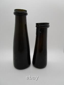 +ANTIQUE+ early LARGE black glass bottle / truffle jar with Pontil c1850
