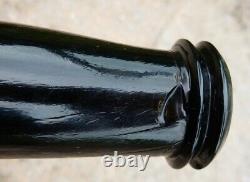 ASCR Oxford university 1780 black glass sagged base sealed cylinder wine bottle