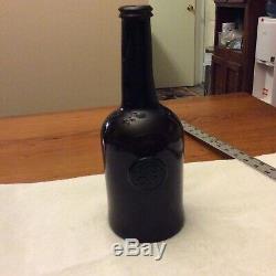 ASCR sealed black glass spirits bottle 1790-1820