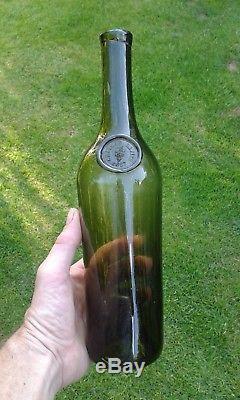 A Lovely Rare Sealed 1857 CHATEAU LAFITE Black Glass Bottle (bunch of grapes)