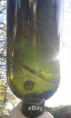 A Lovely Sealed (Dragon Head) Large Magnum size Black Glass Bottle