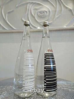 Alexander Wang EVIAN Water RARE COLLECTABLE Glass Set BOTTLES Black & White 2015