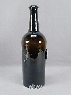 All Souls College Oxford England Applied Seal Black Glass Wine Bottle c. 1830s