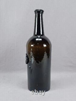 All Souls College Oxford England Applied Seal Black Glass Wine Bottle c. 1830s