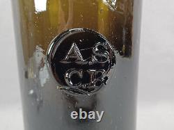 All Souls College Oxford England Applied Seal Black Glass Wine Bottle c. 1830s