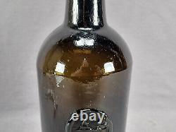 All Souls College Oxford England Applied Seal Black Glass Wine Bottle c. 1830s