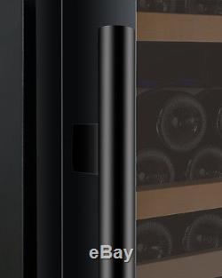 Allavino 344 Bottle Built-In Wine Cooler Refrigerator Black Glass Door Four Zone