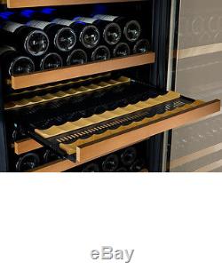 Allavino 344 Bottle Built-In Wine Cooler Refrigerator Black Glass Door Four Zone