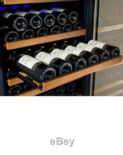 Allavino 354 Bottle Built-In Wine Cooler Refrigerator Black Glass Door Dual Zone
