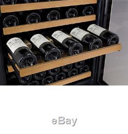 Allavino 56 Bottle Built-In Wine Cooler Refrigerator Cellar Black Glass Door