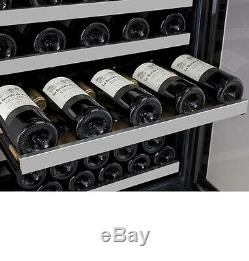 Allavino 56 Bottle Built-In Wine Cooler Refrigerator Stainless Steel Glass Door