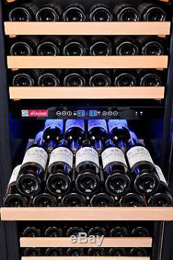 Allavino Classico Series 172 Bottle Dual-Zone Wine Refrigerator Black Glass Door