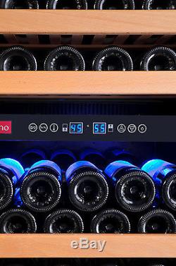 Allavino Classico Series 172 Bottle Dual-Zone Wine Refrigerator Black Glass Door